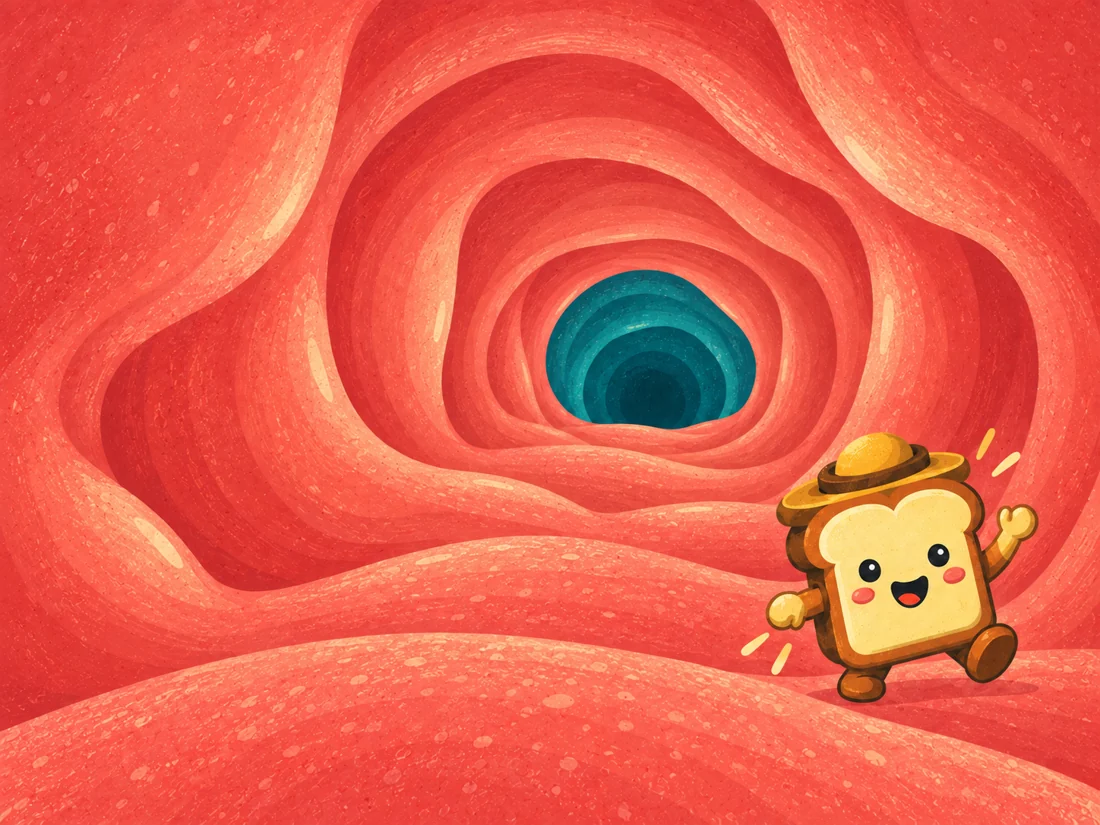 Illustrated toast explorer in the esophagus